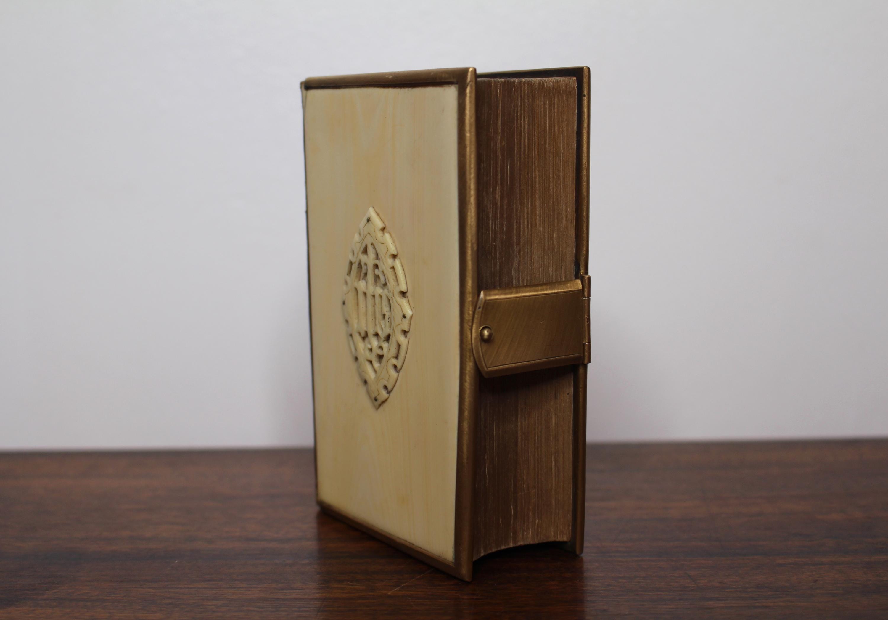 Antique 1865 Leather & Ivorine Holy Bible and Book of Common