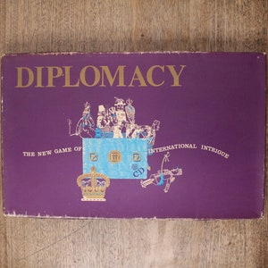 Diplomacy: The New Game of International Intrigue - Intellectual Divisions, 1963 - Vintage Board Game Complete with Rules, Pieces & Board