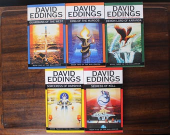 The Malloreon by David Eddings, Books 1 - 5 - Vintage 1996 Corgi Paperback Set with Excellent Cover Artwork - Sci-Fi Fantasy