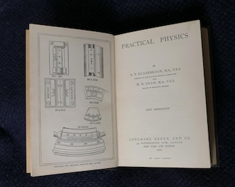 Física práctica 1904 / Glazebrook & Shaw / Libro de ciencia antiguo / Libro de texto eduardiano / Diagramas de física ilustrados