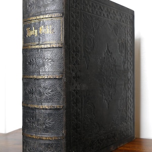 1864 Victorian Family Bible Old & New Testaments KJV - Large Folio, Gilt, Illustrated, Maps, Psalms of David