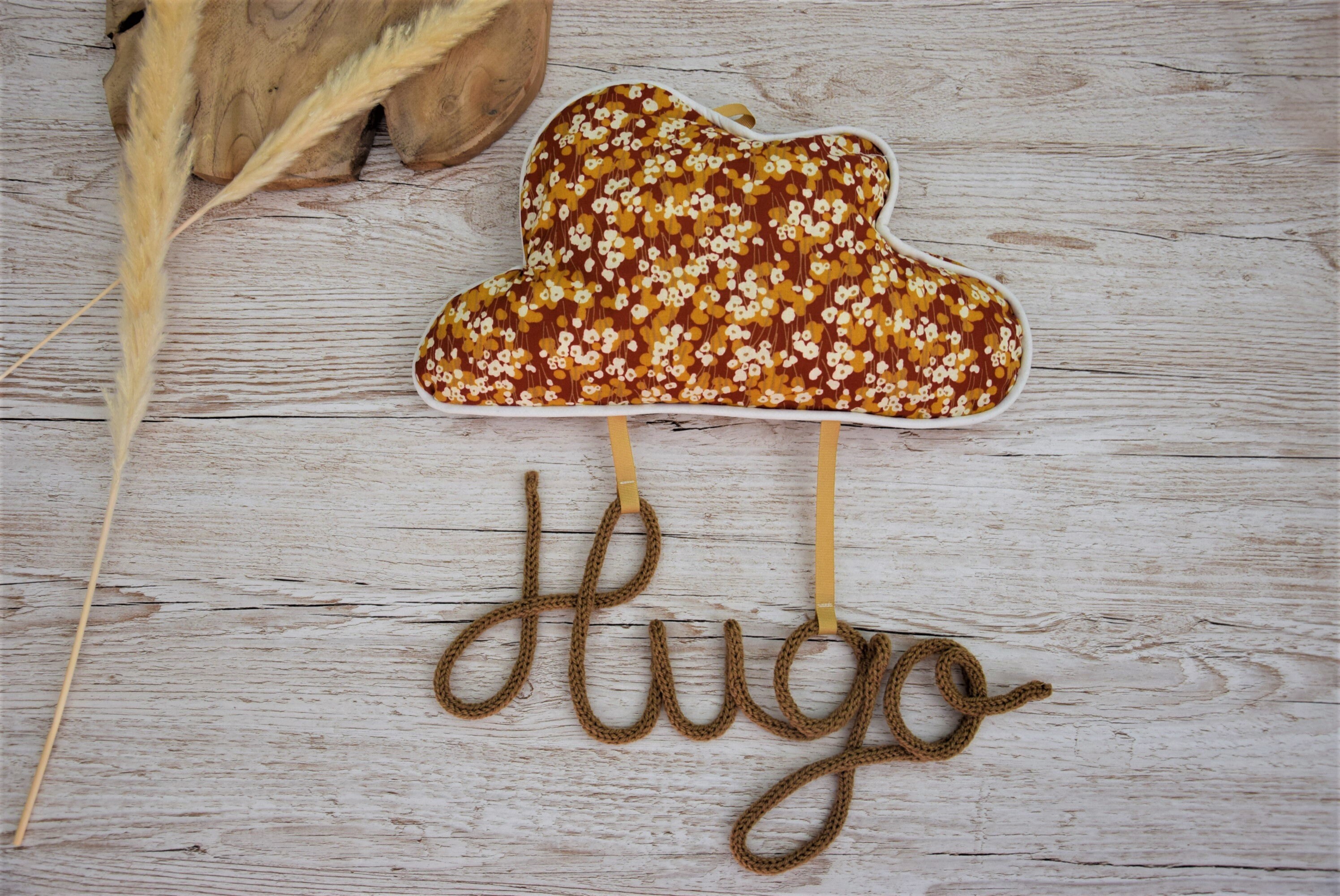 Suspension Nuage Prénom Tricotin - Modèle Terra Cotta