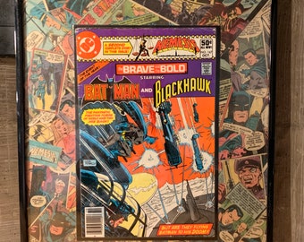 Vintage Batman and Blackhawk 12x18 Deconstructed Comic Book Poster