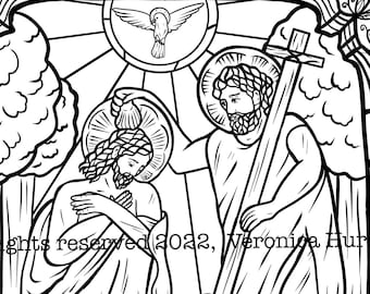 The Baptism of the Lord Coloring Page For Kids and Adults