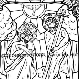 The Baptism of the Lord Coloring Page For Kids and Adults