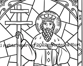 Saint Constantine Coloring Page For Kids 6+ and Adults