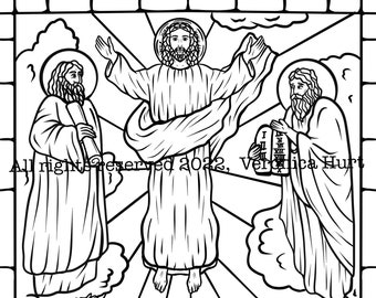 La Transfiguración del Señor: página para colorear para niños y adultos