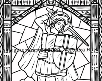 Saint George Coloring Page For Kids 6+ and Adults