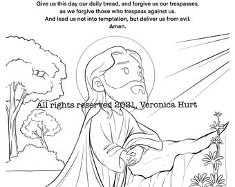 Our Father Prayer Learning Resource For Kids - Coloring Page Activity