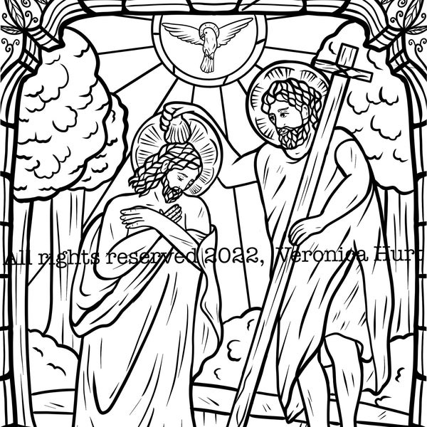 The Luminous Mysteries of the Rosary Coloring Page For Kids and Adults
