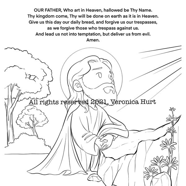 Our Father Prayer Learning Resource For Kids - Coloring Page Activity