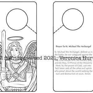 Catholic Kids Craft - Door Hanger Featuring St. Michael The Archangel For Kids 6+