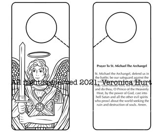 Catholic Kids Craft - Door Hanger Featuring St. Michael The Archangel For Kids 6+