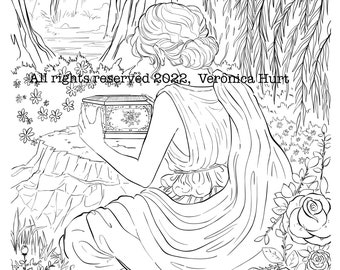 Pandora’s Box Coloring Page Kids 6+ and Adults