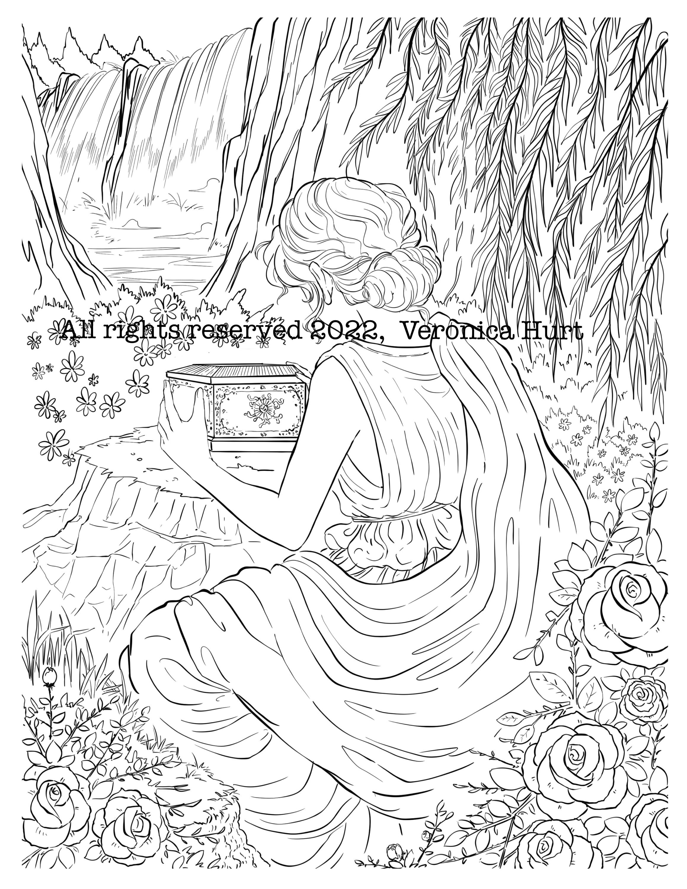 Pandora's Box Coloring Page Kids 6+ and Adults - Etsy