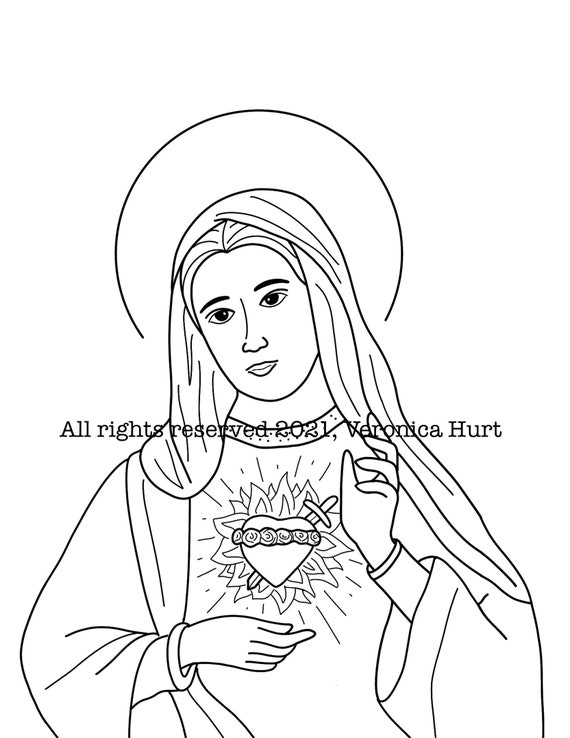 Dibujos Católicos para Colorear Sagrado Corazón de Jesús y - Etsy México Dibujos Católicos para Colorear Sagrado Corazón de Jesús y - Etsy México