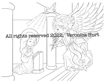 The Annunciation of the Lord Coloring Page For Kids and Adults