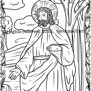 La prière de la flèche d&#39;or et coloriage de Notre-Seigneur pour enfants et adultes