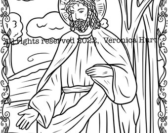 The Golden Arrow Prayer and Coloring Page of Our Lord For Kids and Adults