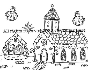 Gingerbread Church Coloring Activity - Catholic Christmas Activity For Kids 6+ And Adults