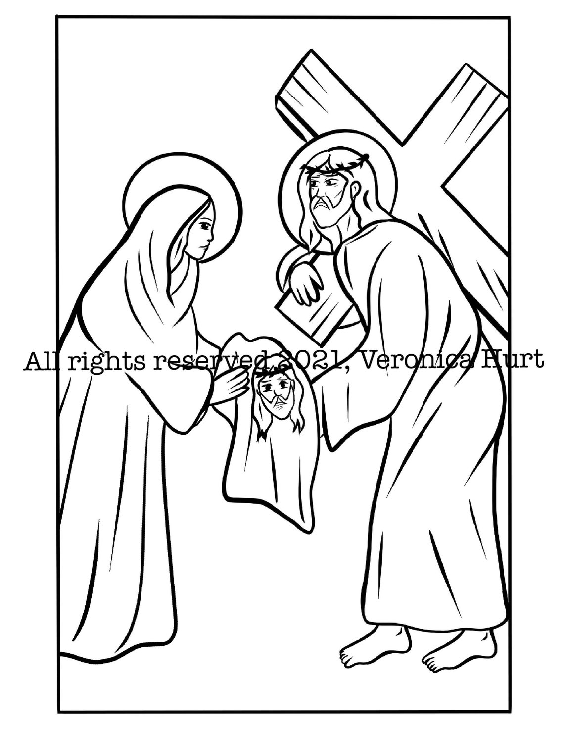 Saint Veronica Coloring Page for Kids and Adults - July Feast Day Saint ...