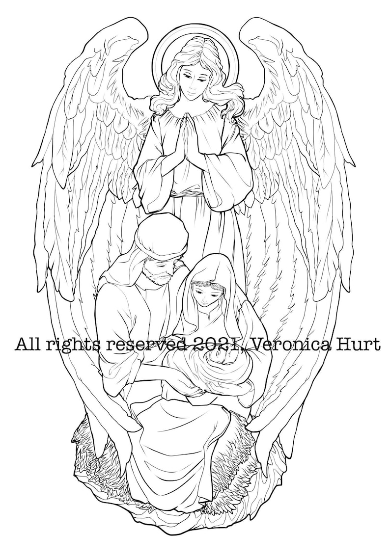 The Holy Family Catholic Coloring Page Kids and Adults - Etsy