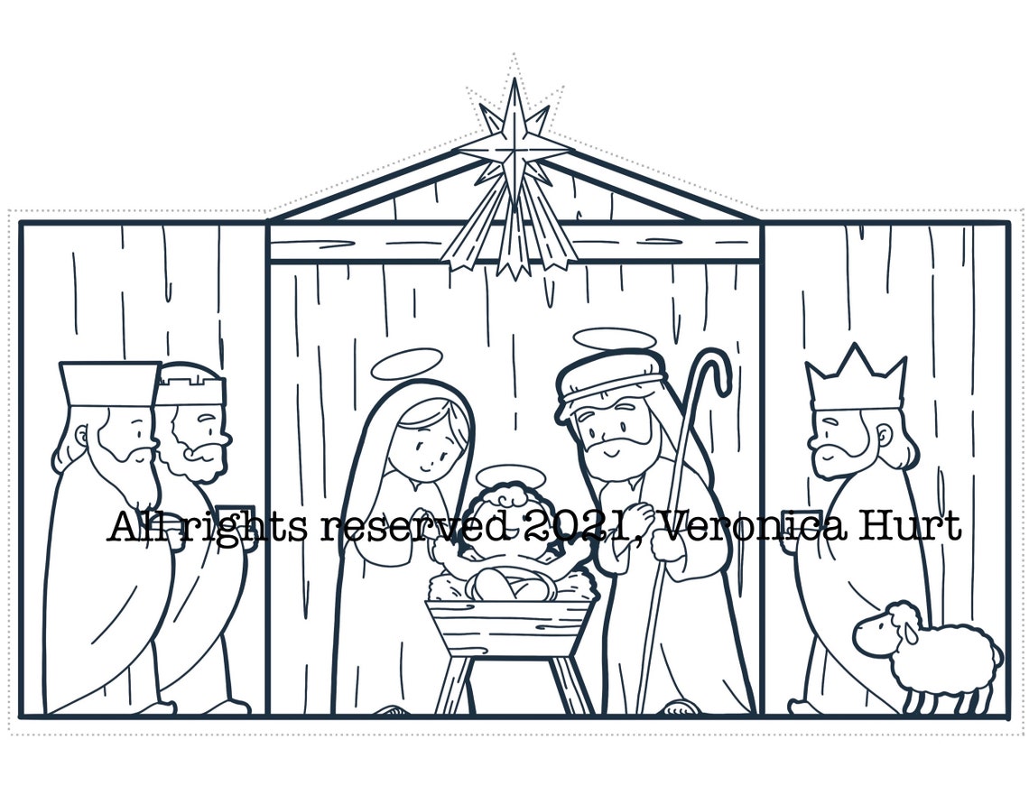 Catholic Nativity Surprise Coloring Craft for Kids 5 | Etsy