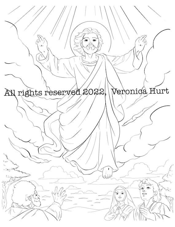 ascension coloring pages of jesus