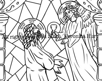 The Agony in the Garden Coloring Page - Sorrowful Mystery Catholic Coloring Page Kids 6+ and Adults