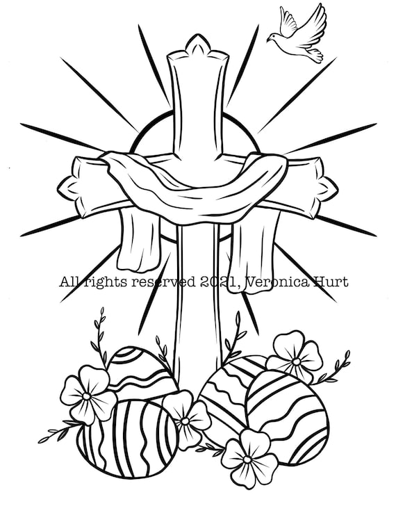 easter cross coloring pages printable