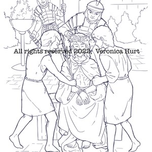 The Sorrowful Mysteries of the Rosary Coloring Page Value Pack for Kids ...