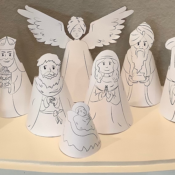 Catholic Printable Nativity Scene (And/Or Christmas Tree Ornaments) Coloring Craft For Kids