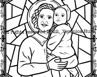 Saint Gianna Beretta Molla Coloring Page For Kids 6+ and Adults