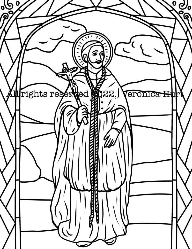 Saint Charles Borromeo Coloring Page for Kids 6 and Adults Etsy Australia