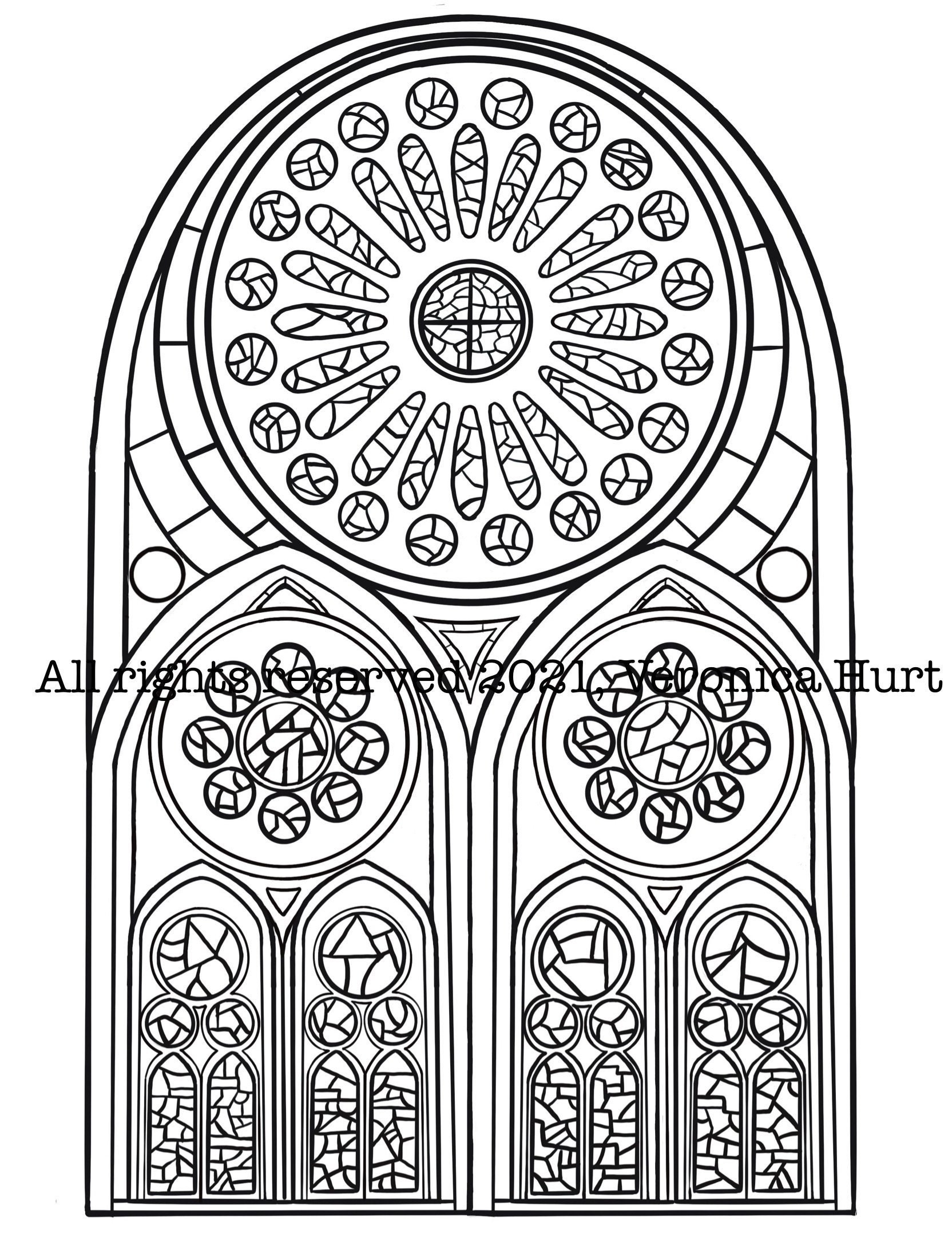 Dessin Porte Orientale A Imprimer Vitraux catholiques Rosez Coloriage inspiré de la cathédrale - Etsy Canada