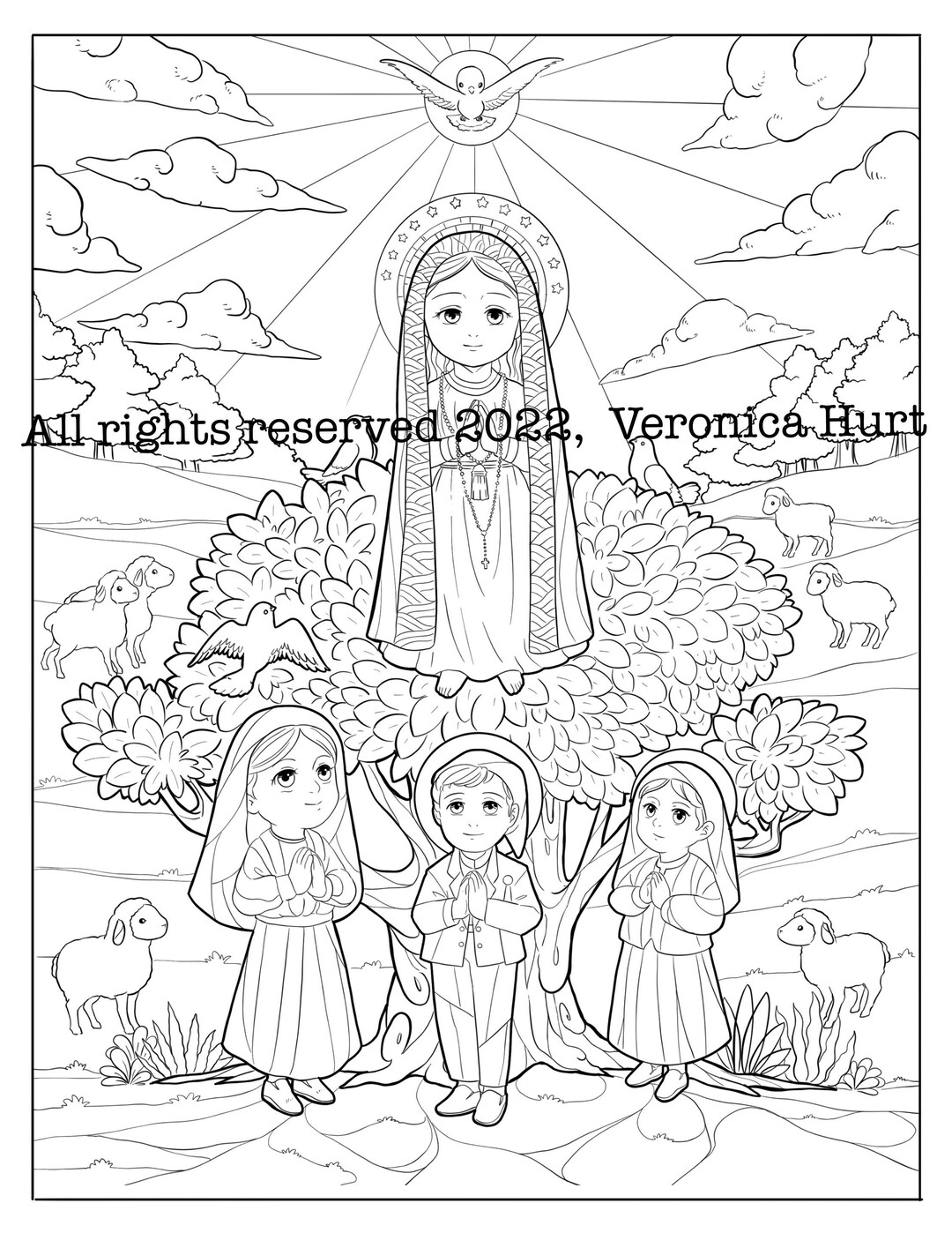 Our Lady of Fatima Coloring Page, Saints Francisco and Jacinta Marto