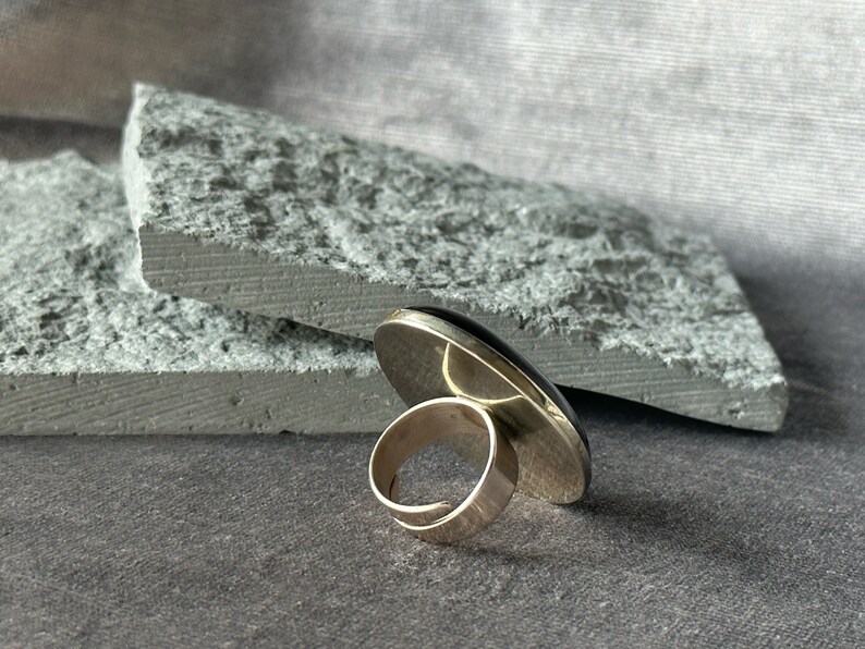 Large ametyst ring, big oval ring, ametst glass ring, purple statement ring, oval glass ring, minimalist jewelry, urple minimalist ring image 6