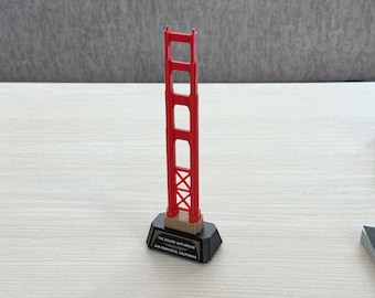 Golden Gate Bridge Tower Mini Model, San Francisco Souvenir, Locally Made in the Bay Area