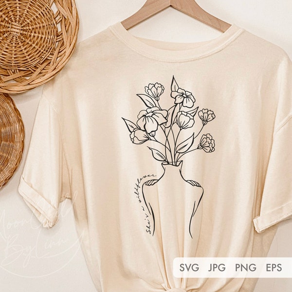 Be a Wildflower SVG, Wildflower Svg, She's a wildflower Svg, Grow though what you go through, wildflower design svg, cut files for Cricut