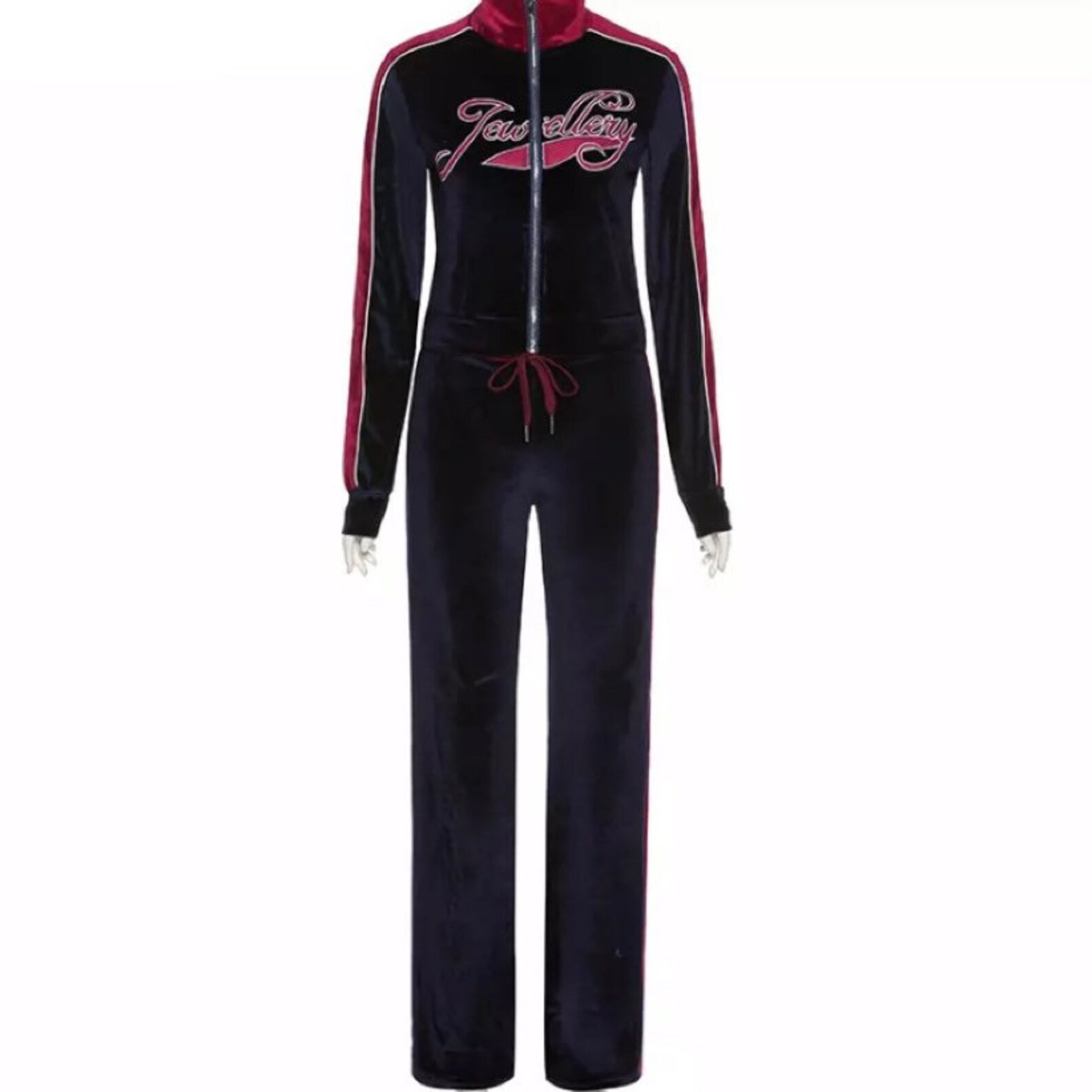 Classic Y2K Style Velvet Two Piece Tracksuit with Letter Etsy