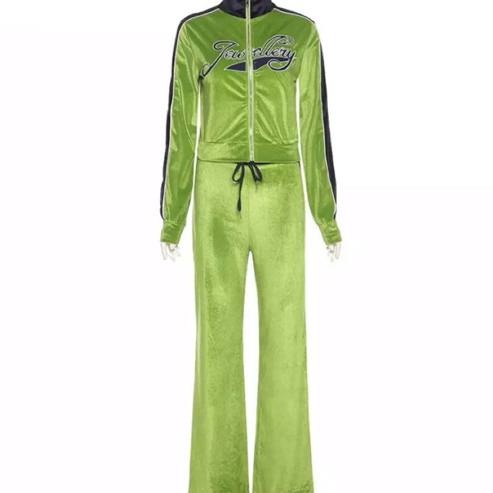 Classic Y2K Style Velvet Two Piece Tracksuit with Letter Etsy