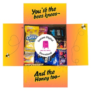Bees Knees/Love Themed Instant Download Printable Care Package Box Flap Decor/ Military/College/BFF/Deployment/Long-Distance Gifts