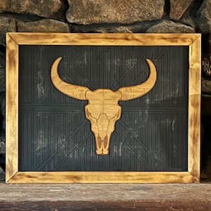 Western Cow skull Decor, western cow skull sign, Western wood wall hanging, rustic wall hanging