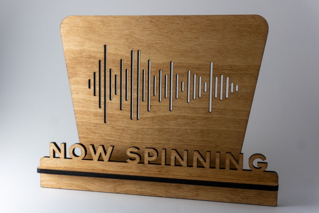 Now Spinning Vinyl Record Stand LP Wooden Tabletop Record Display Record Holder Now