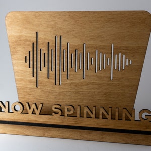 Now Spinning Vinyl Record Stand | LP | Wooden Tabletop Record Display | Record Holder | Now Playing | Audiophile Gifts |