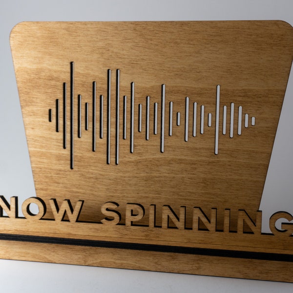 Now Spinning Vinyl Record Stand | LP | Wooden Tabletop Record Display | Record Holder | Now Playing | Audiophile Gifts |