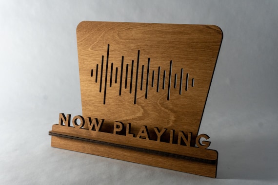 Handcrafted Wooden Vinyl Record Stand - Now Playing Display for Vinyl Records - Rustic Record Holder for Home Decor
