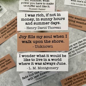 Pacchetto di adesivi con frasi ispirate a citazioni estive, frasi sulla spiaggia e sull'oceano, per diario, planner, diario di posta indesiderata, stile macchina da scrivere, posta ordinaria