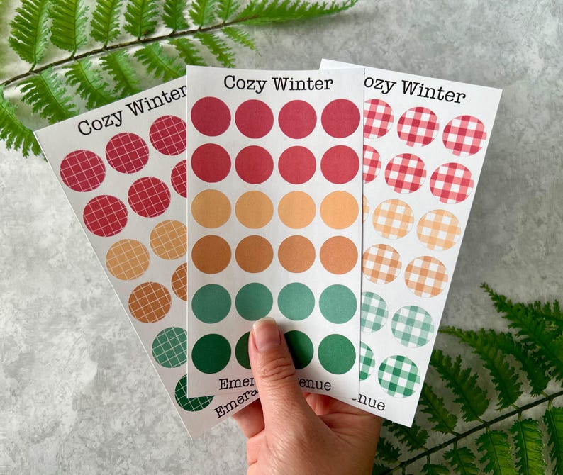 Cozy Winter Sticker Sheet, Winter Inspired Circle Sticker Sheet for