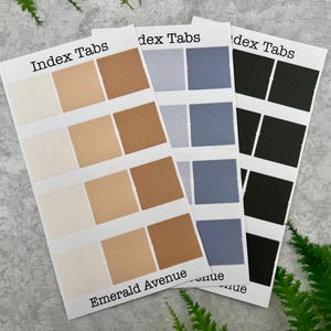 Blank Index Tabs Sticker Sheet, Time saving divider decals for Bullet Journals, Planner, notebooks, and books